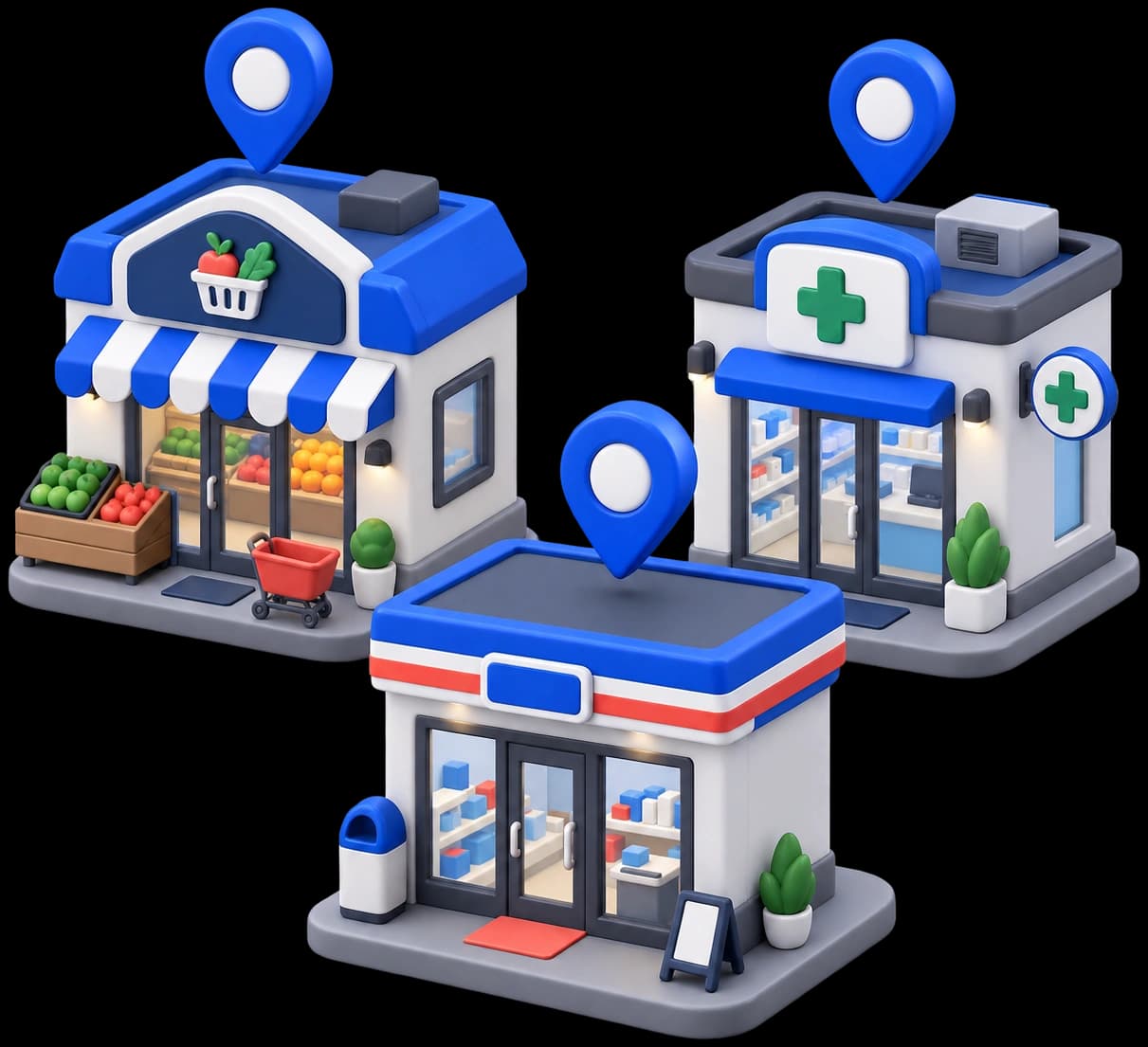 Sucursales: ilustración 3D de Saruki POS